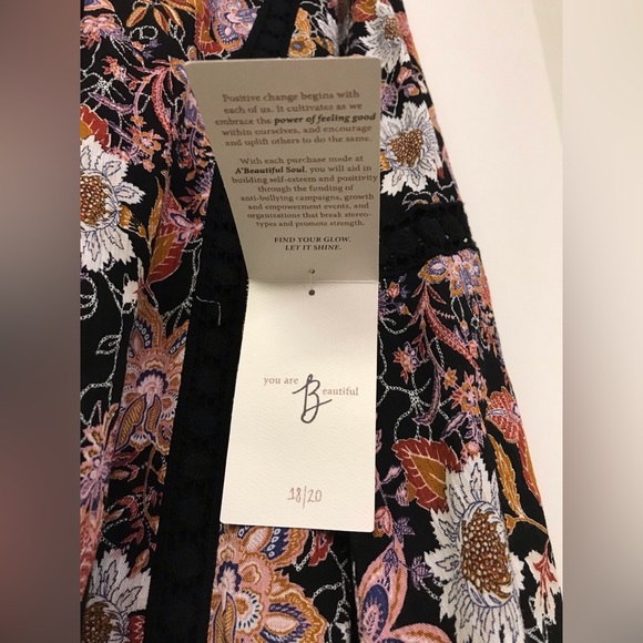 A Beautiful Soul Floral Dress Top Women’s Plus 18/20 New with Tags - Picture 9 of 10